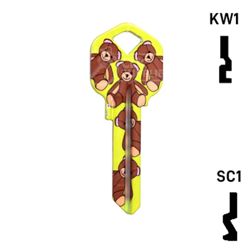 Happy Keys- Teddy Bear Key (Choose Keyway)
