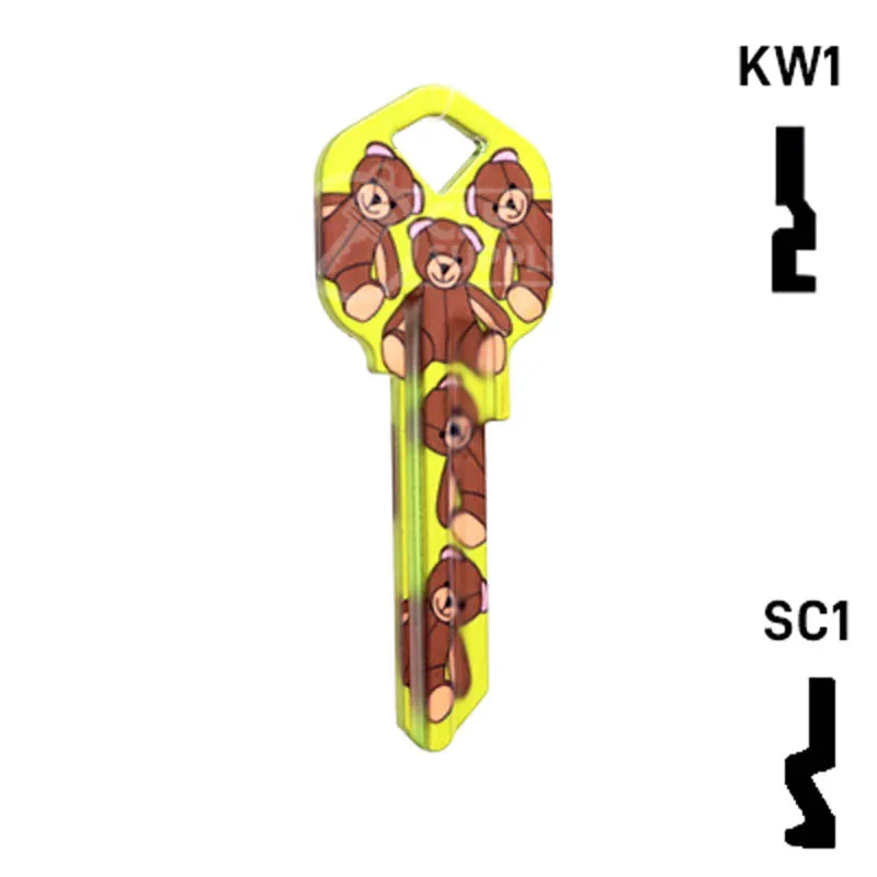 Happy Keys- Teddy Bear Key (Choose Keyway)