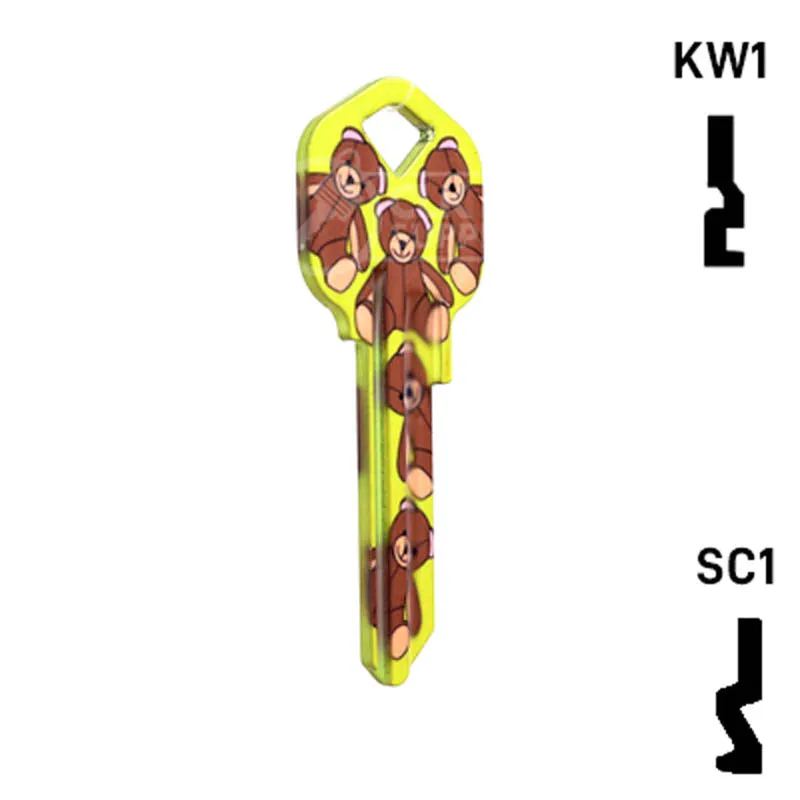 Happy Keys- Teddy Bear Key (Choose Keyway)