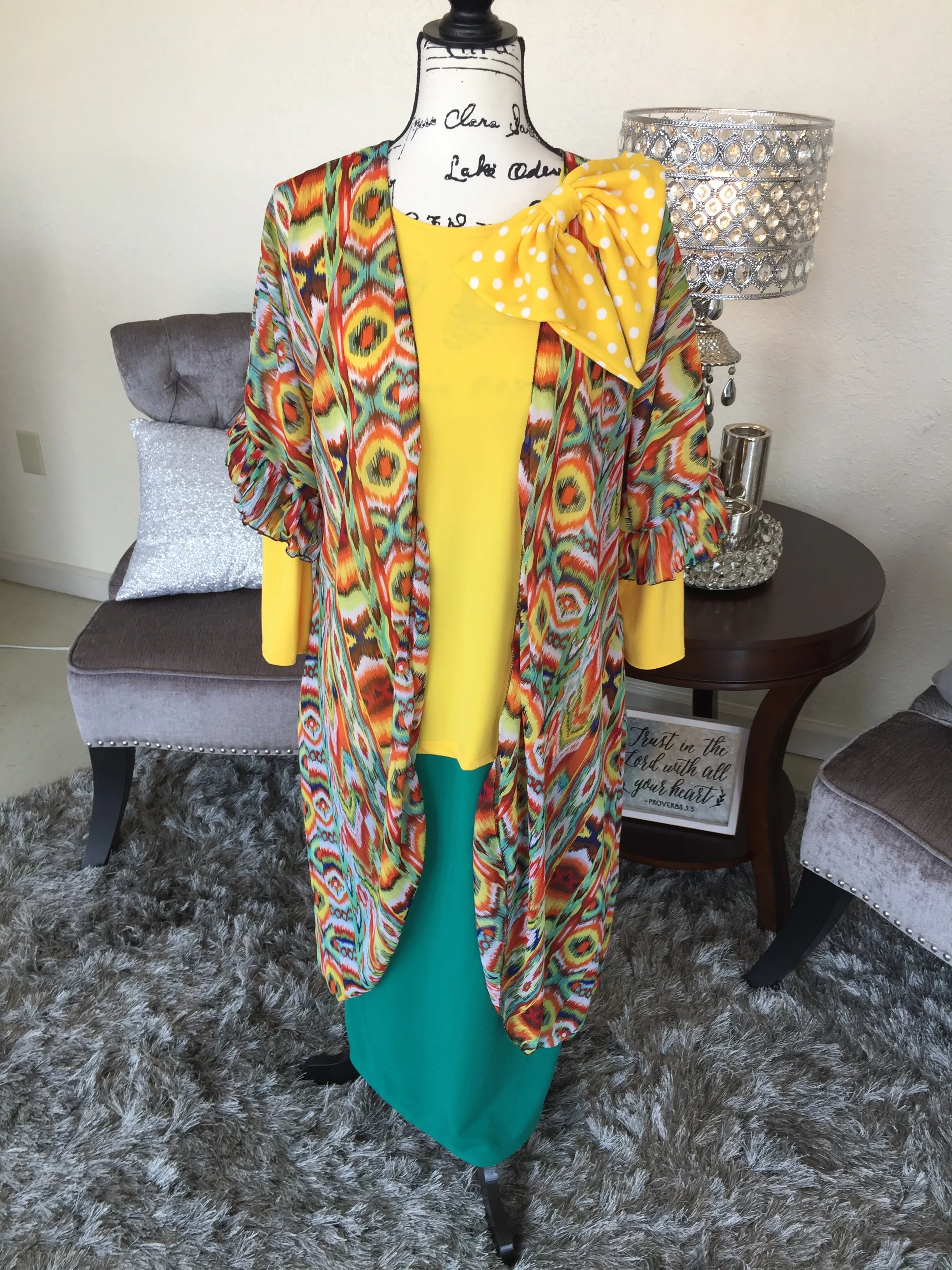 Indian Aztec Chiffon Kimono/Duster
