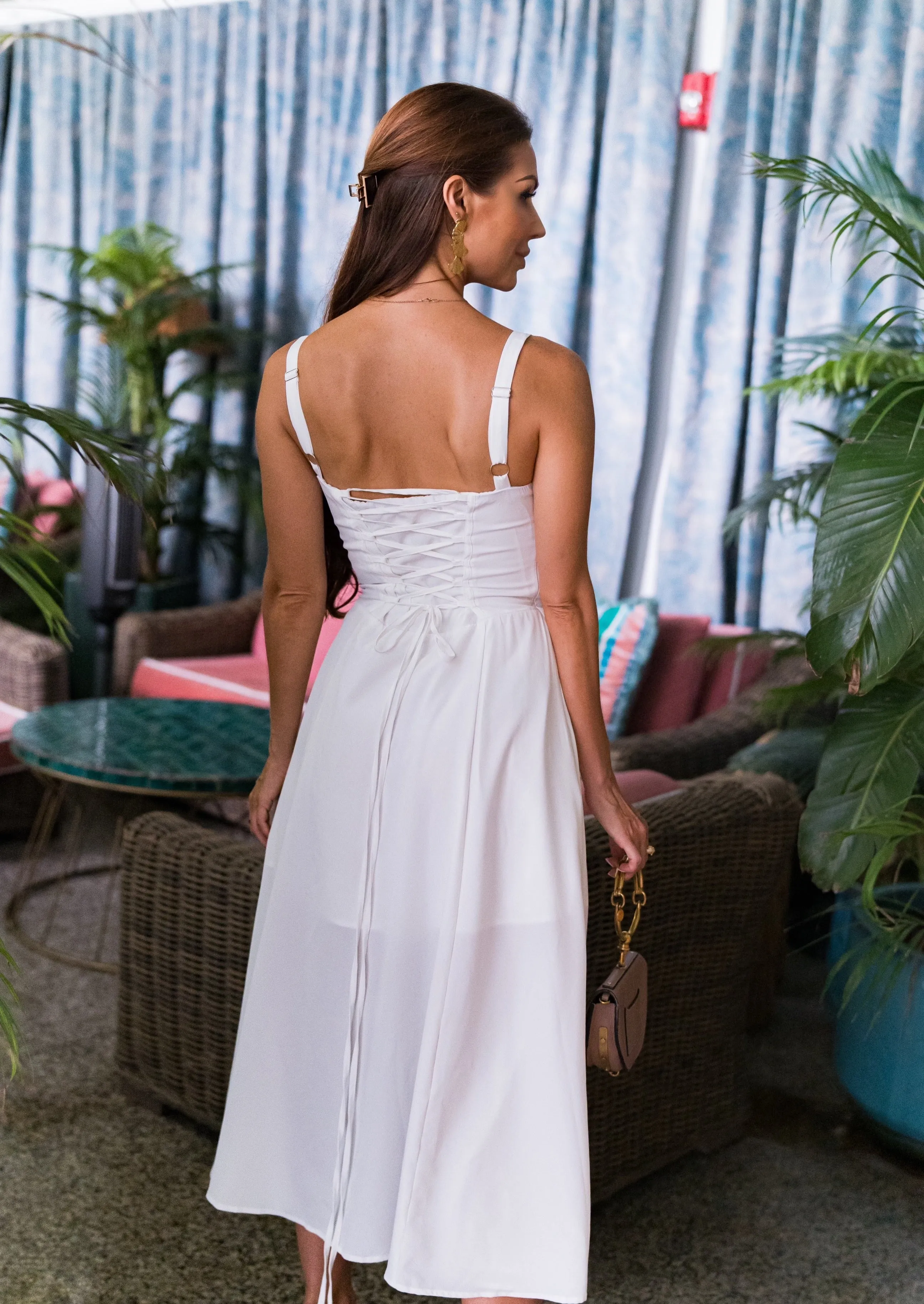 Isabel Bustier Sundress - White