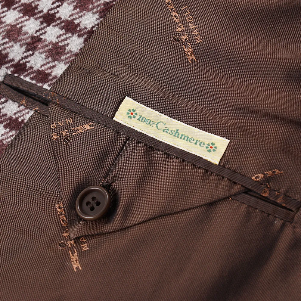 Kiton Burgundy Check Cashmere Sport Coat