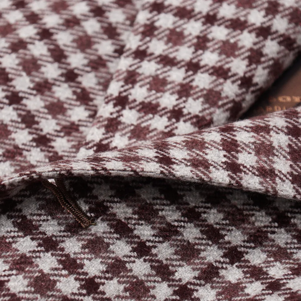 Kiton Burgundy Check Cashmere Sport Coat