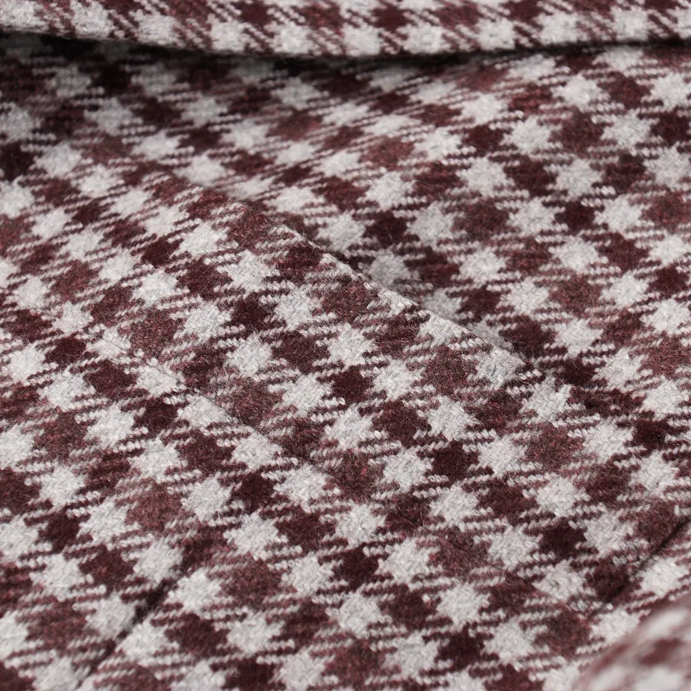 Kiton Burgundy Check Cashmere Sport Coat