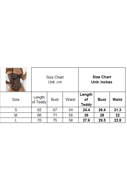 Ladies Sexy Sheer Leopard Printed Teddy