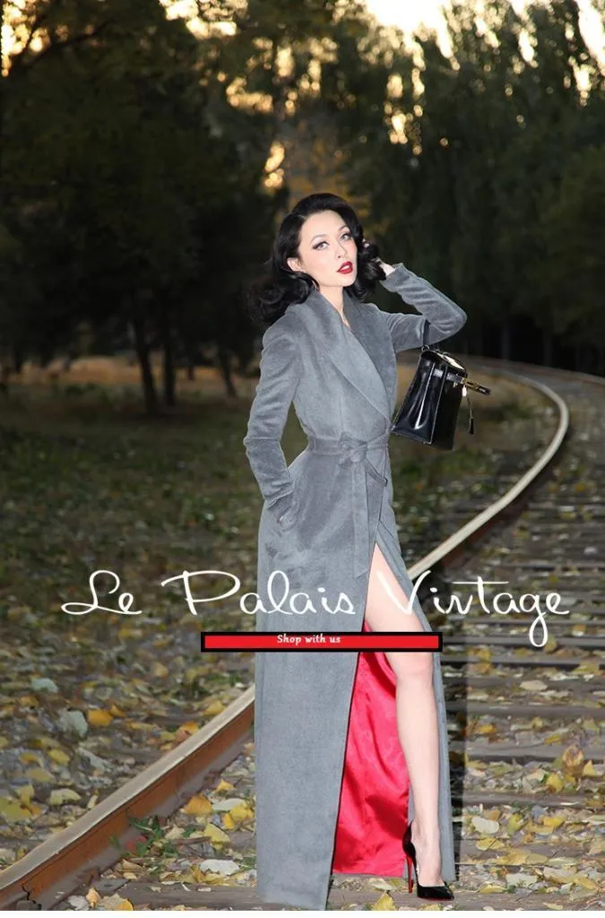 Le Palais Vintage limited edition retro cashmere long jacket coat- Cioq