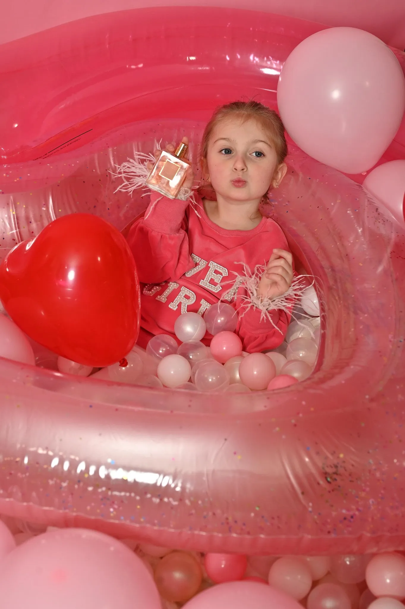 Lover Girl Soft Velour Whimsical Pink Valentines Day Pullover for Toddler
