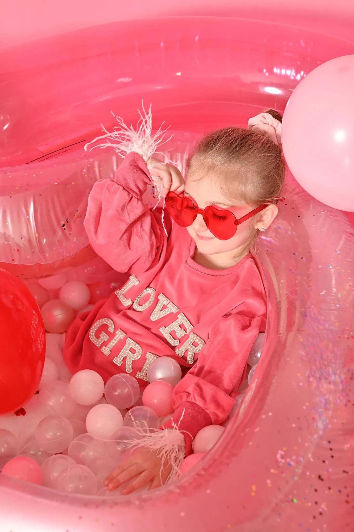 Lover Girl Soft Velour Whimsical Pink Valentines Day Pullover for Toddler