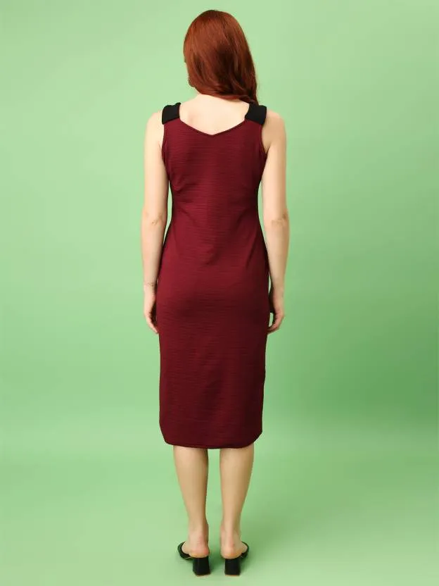 Maroon Elegance Bodycon Dress