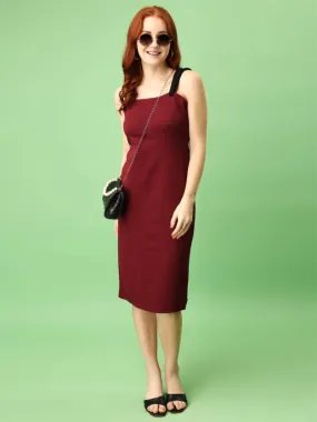 Maroon Elegance Bodycon Dress