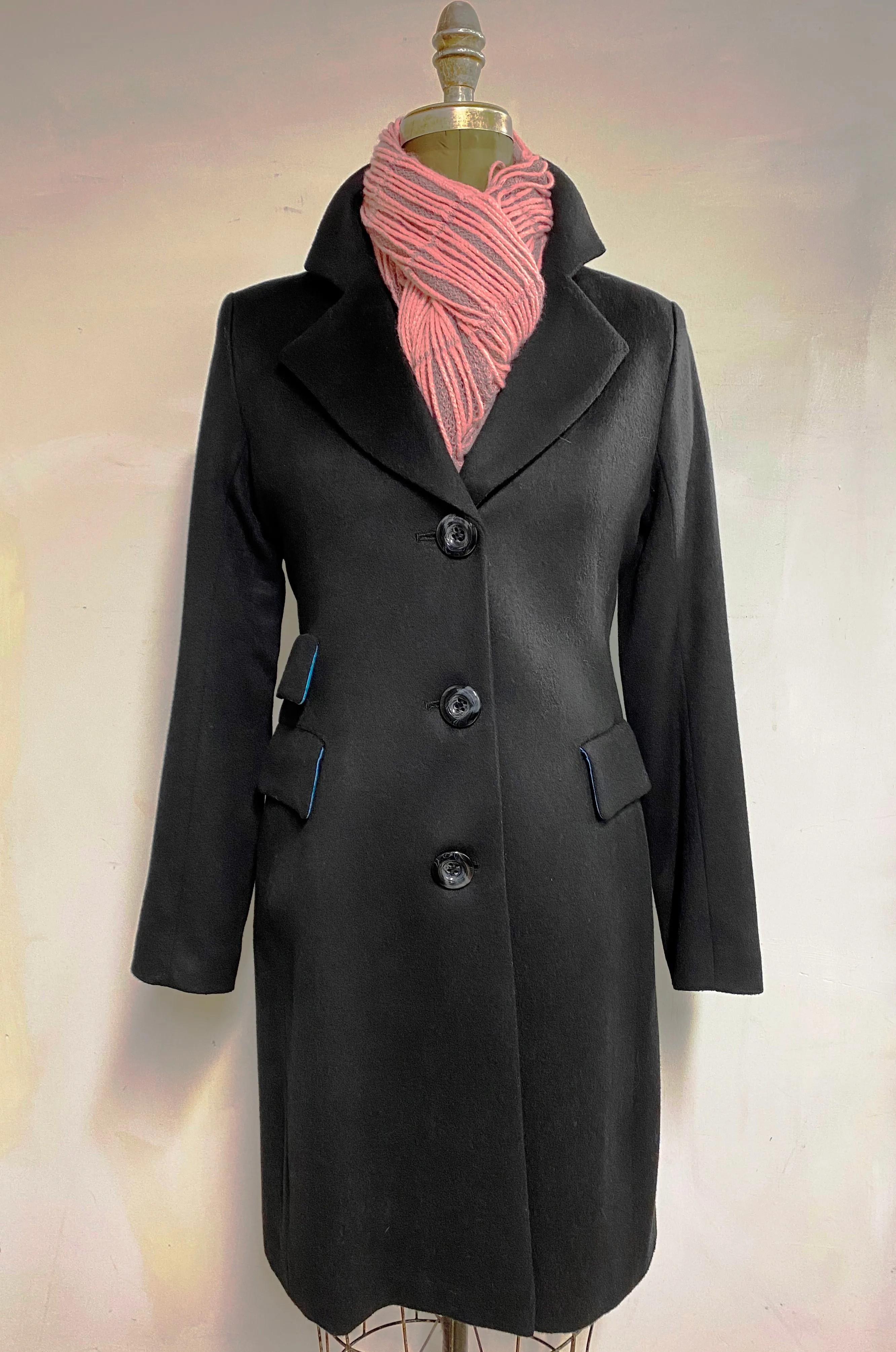 Mary Equestrian Style Coat - 50% Cashmere & Wool Blend