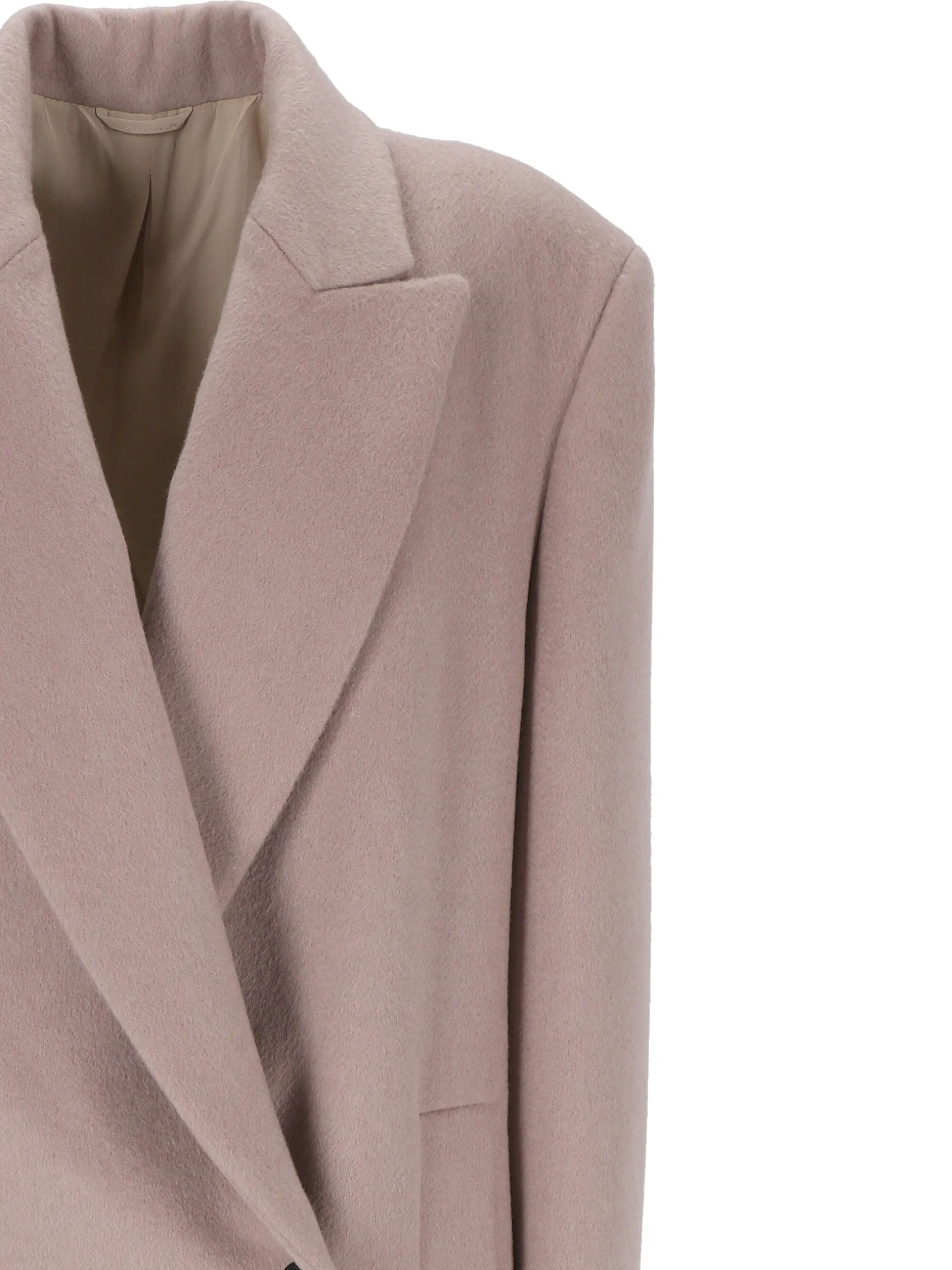 Mauve Double-Breasted Cashmere Coat