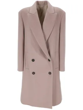 Mauve Double-Breasted Cashmere Coat
