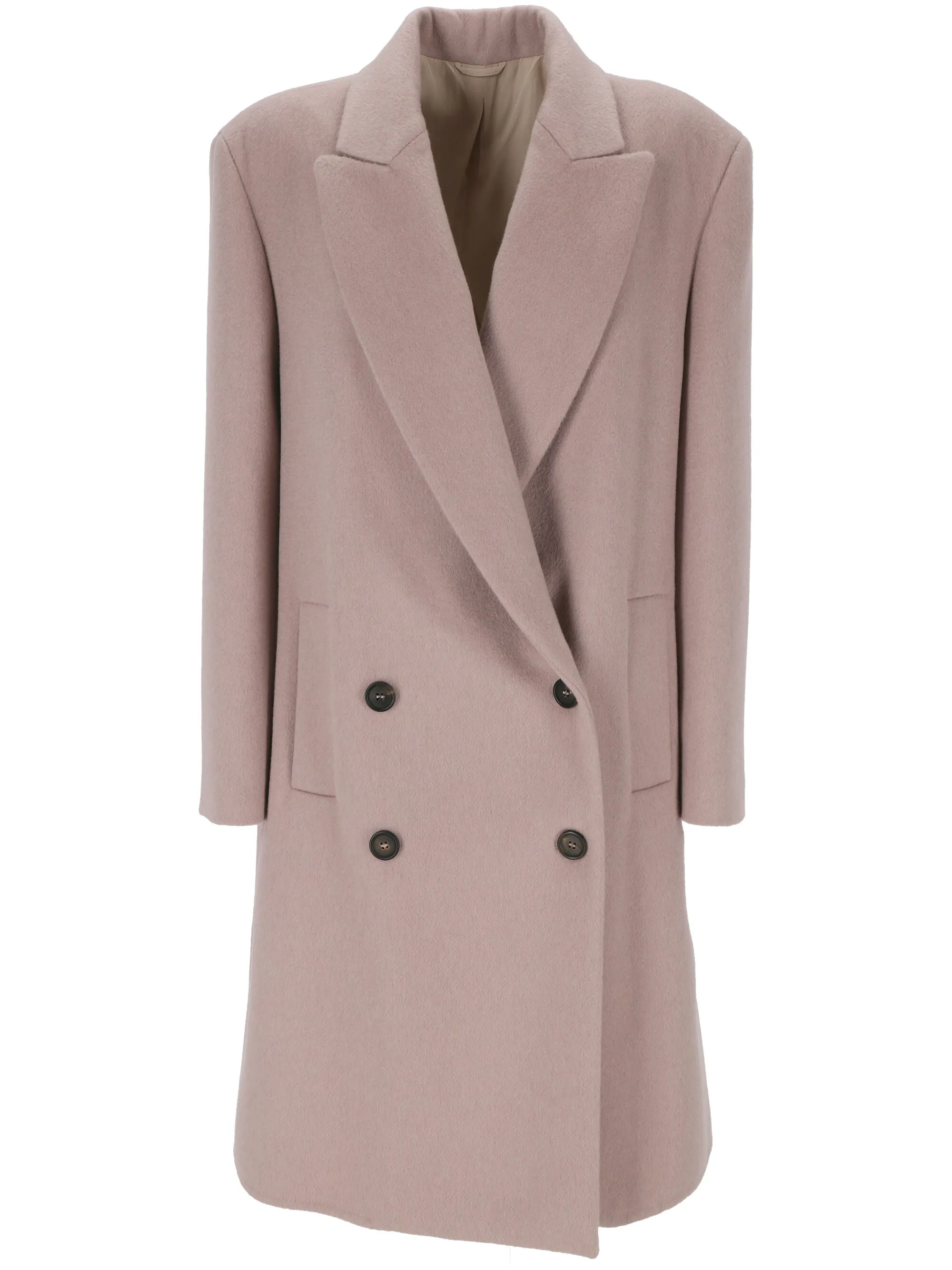Mauve Double-Breasted Cashmere Coat
