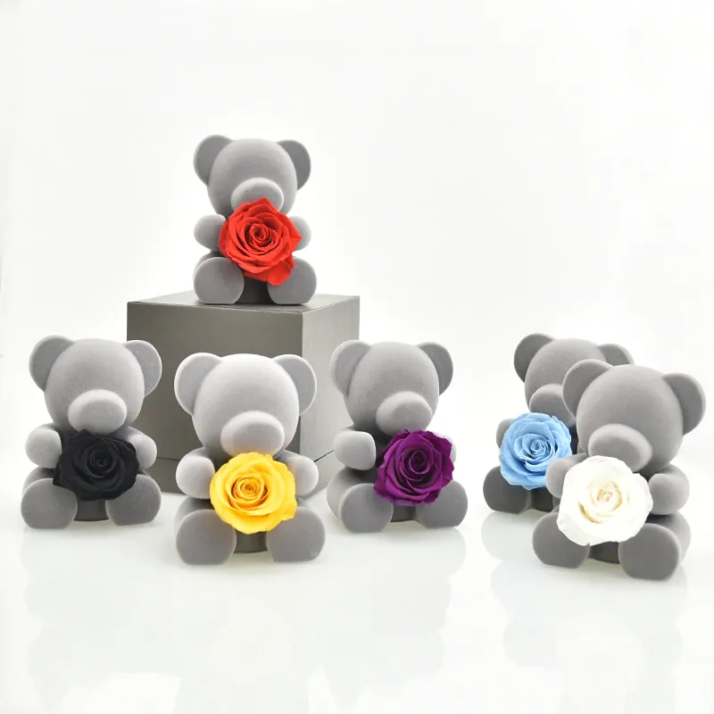 Mini Teddy Bear With Rose
