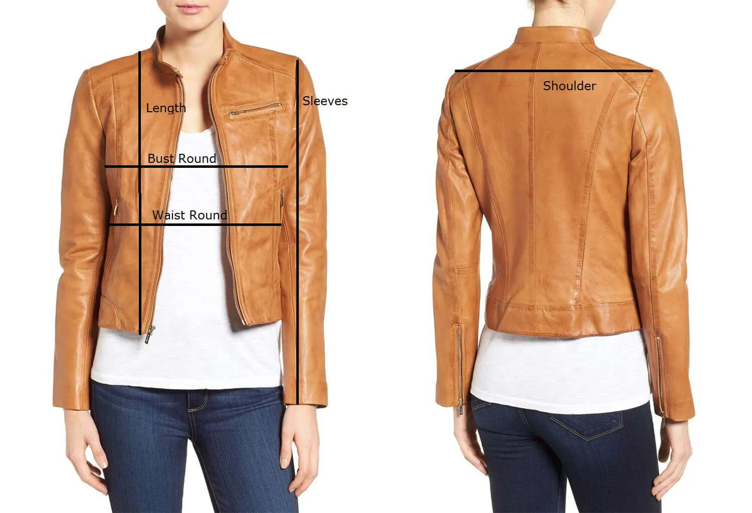 New Stylish Celebrity Leather White Jacket For Women, Ladies' Leather Jacket
