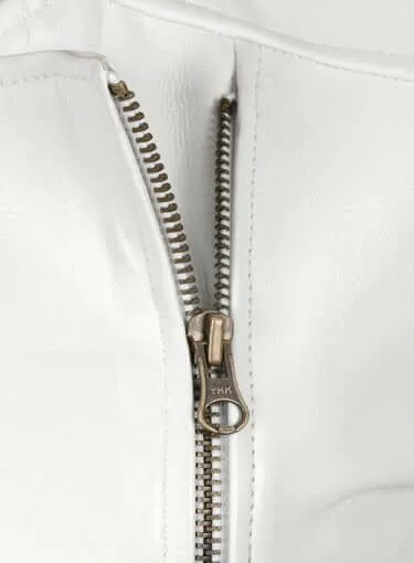 New Stylish Celebrity Leather White Jacket For Women, Ladies' Leather Jacket