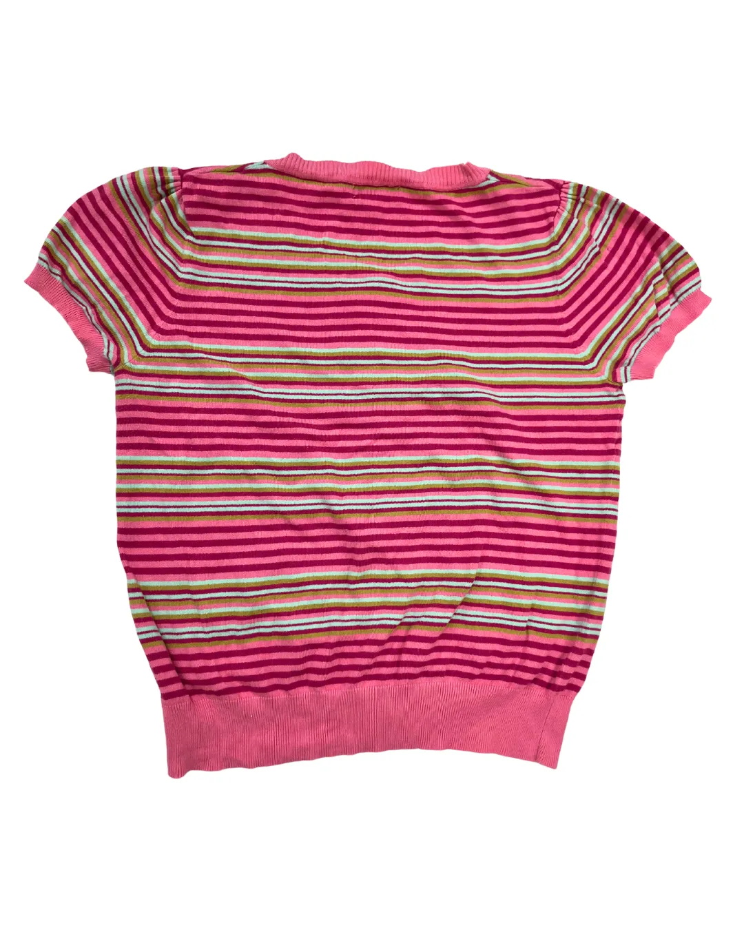 Next Pink Stripe Short Sleeve Cardigan