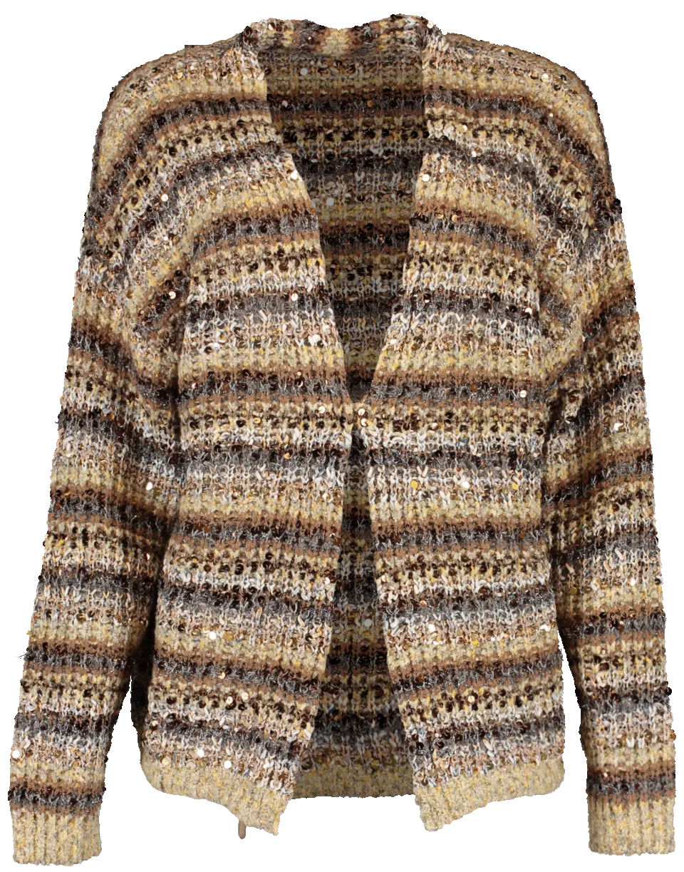 Open Woven Draw Hem Cardigan