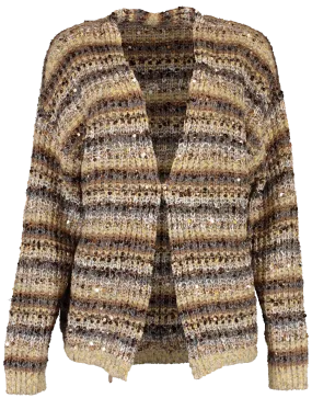 Open Woven Draw Hem Cardigan