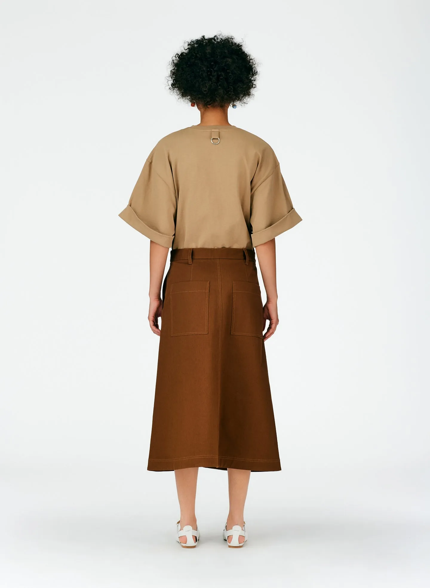 Organic Cotton Twill Maxi Aline Skirt