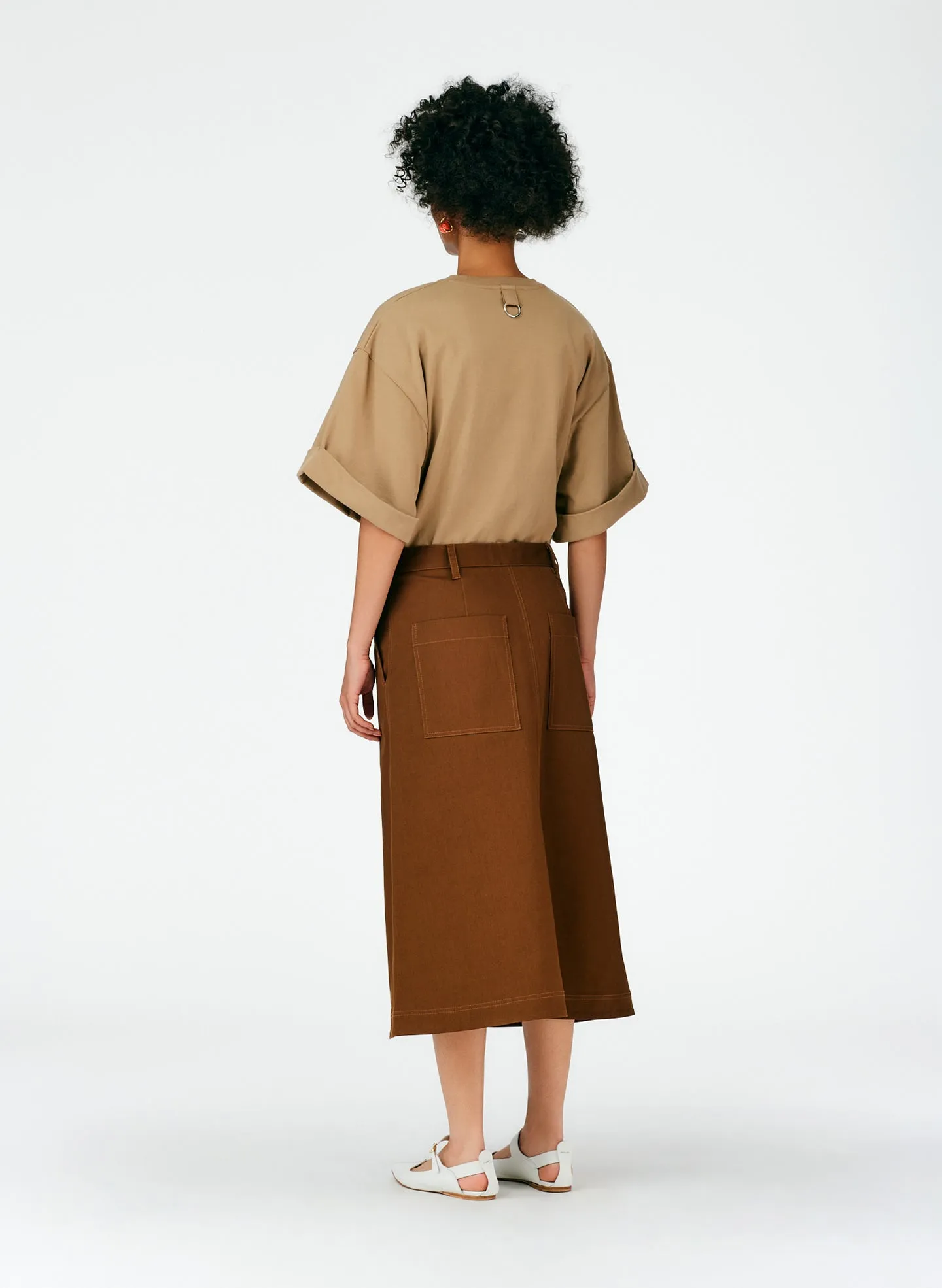 Organic Cotton Twill Maxi Aline Skirt