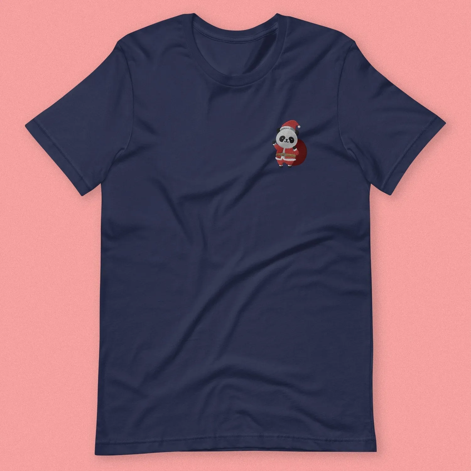 Panda Santa Embroidered T-Shirt