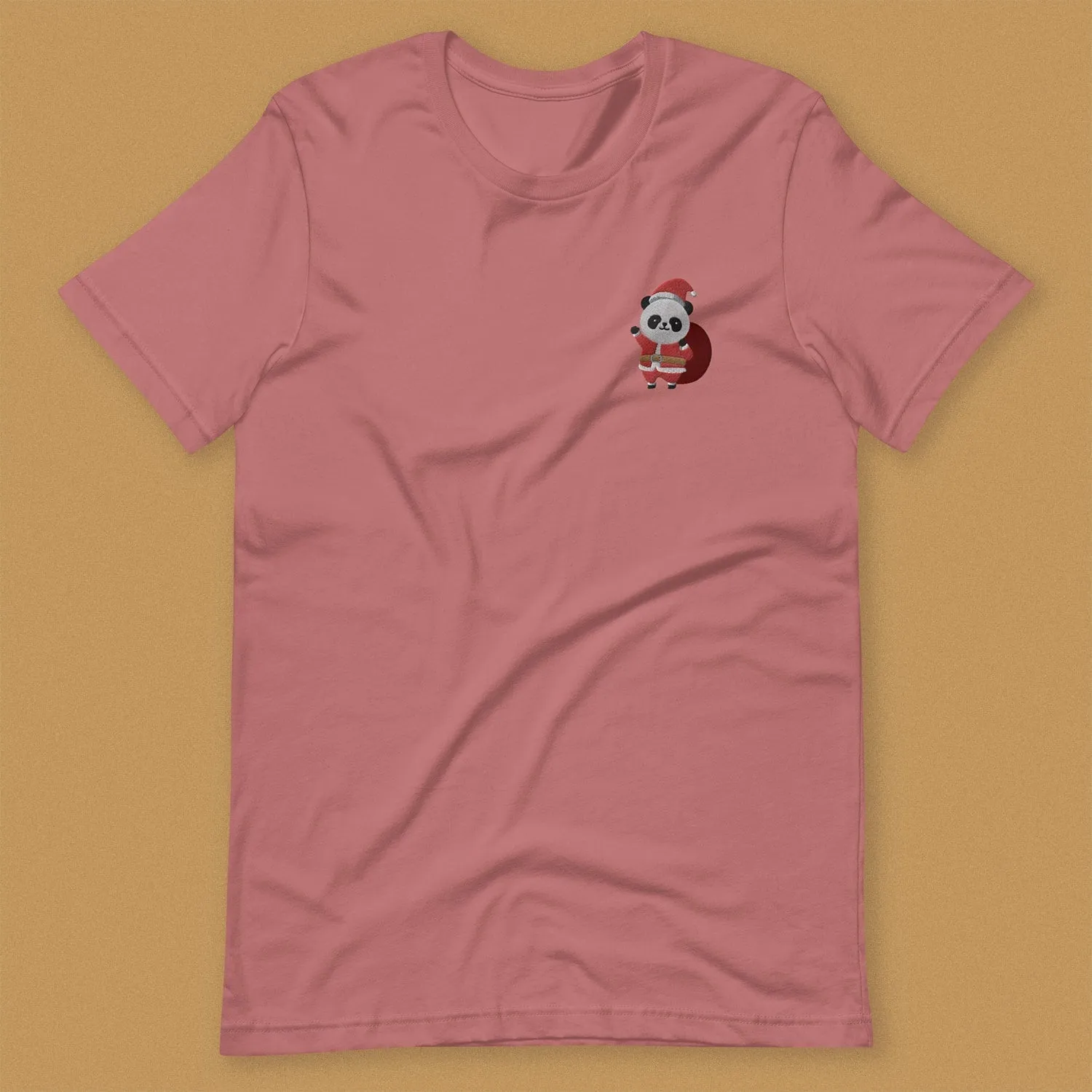 Panda Santa Embroidered T-Shirt