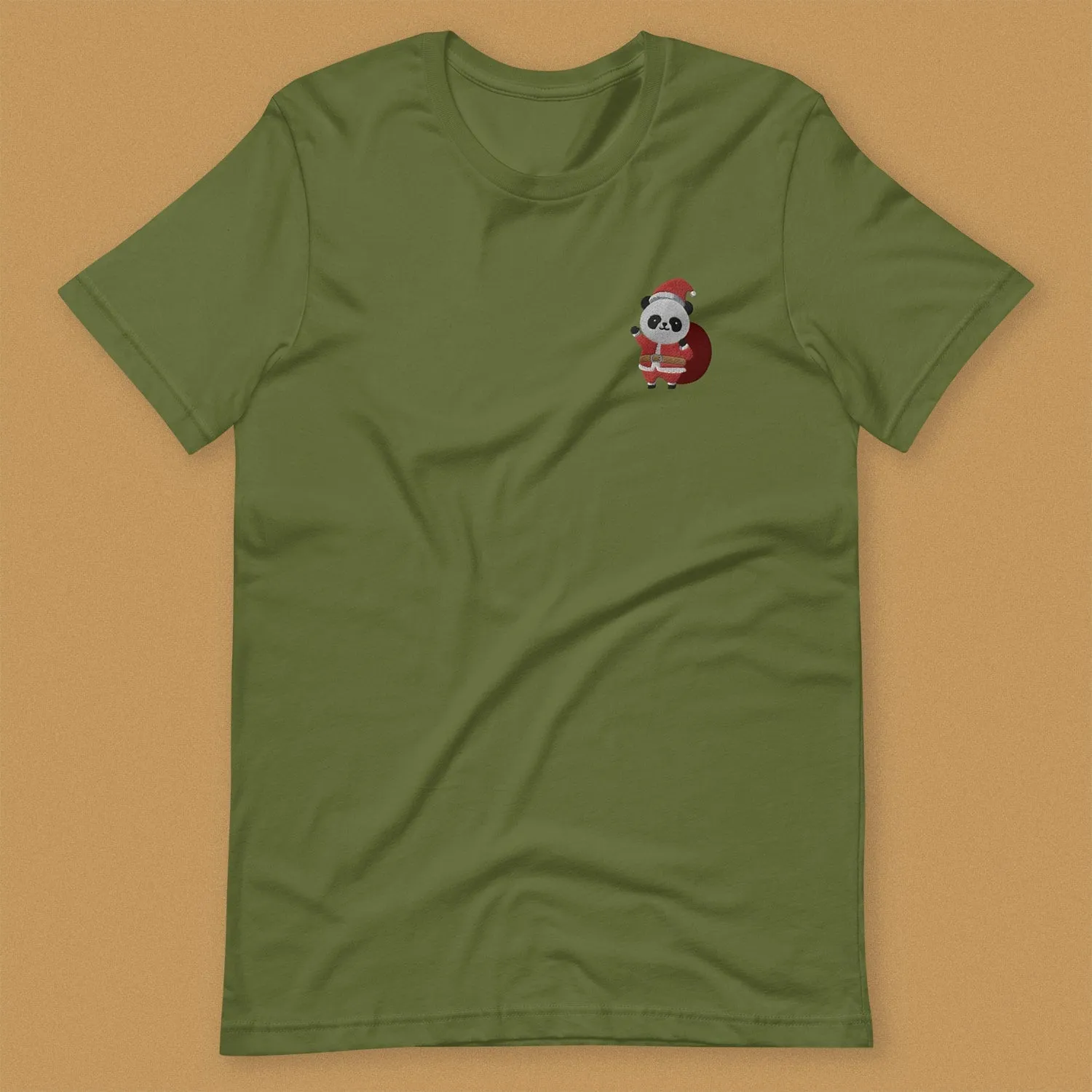 Panda Santa Embroidered T-Shirt