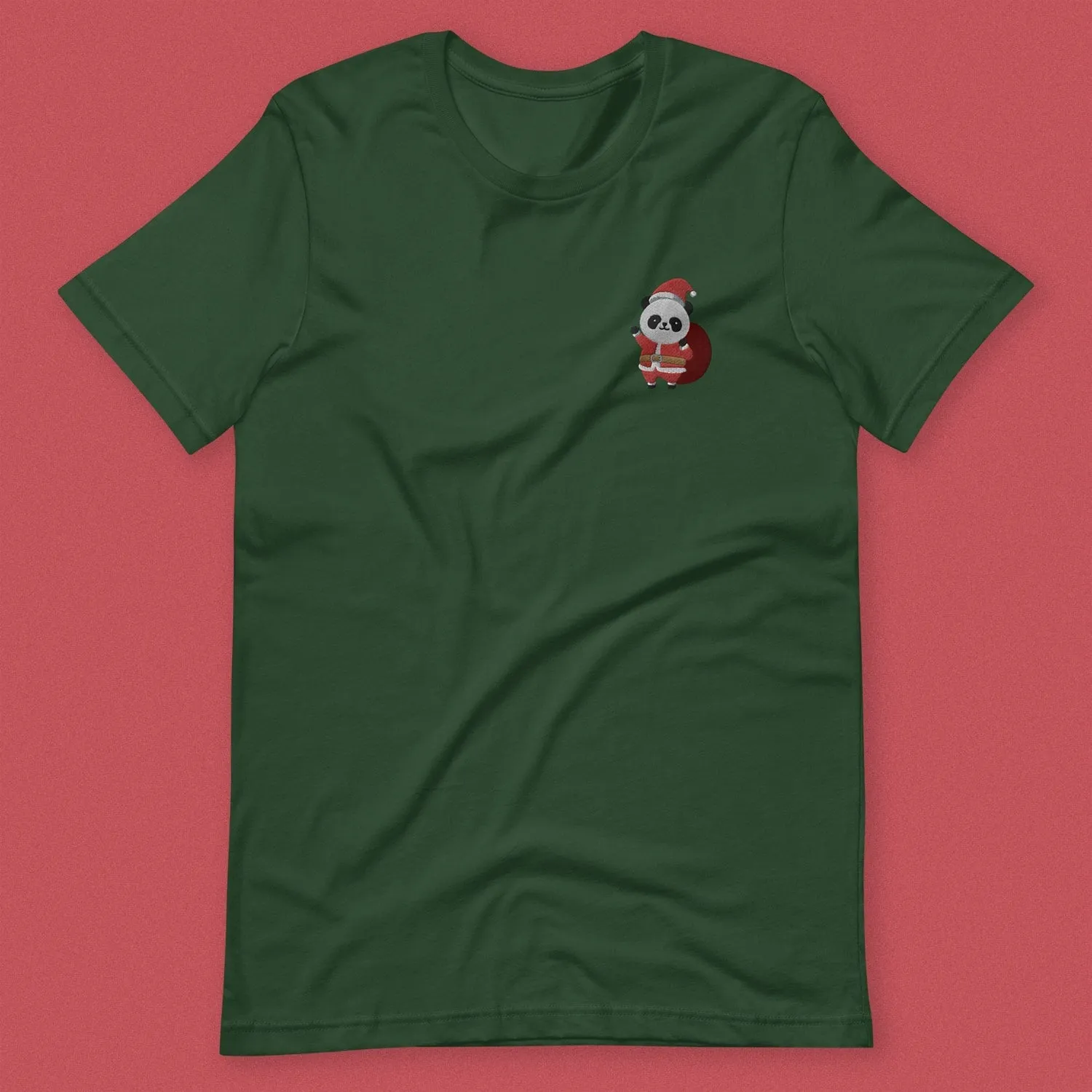 Panda Santa Embroidered T-Shirt