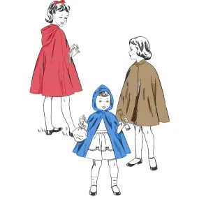 PDF - 1950s Pattern Child's Cape Little Red Riding Hood  - Bust 26" (66.1cm) - Download