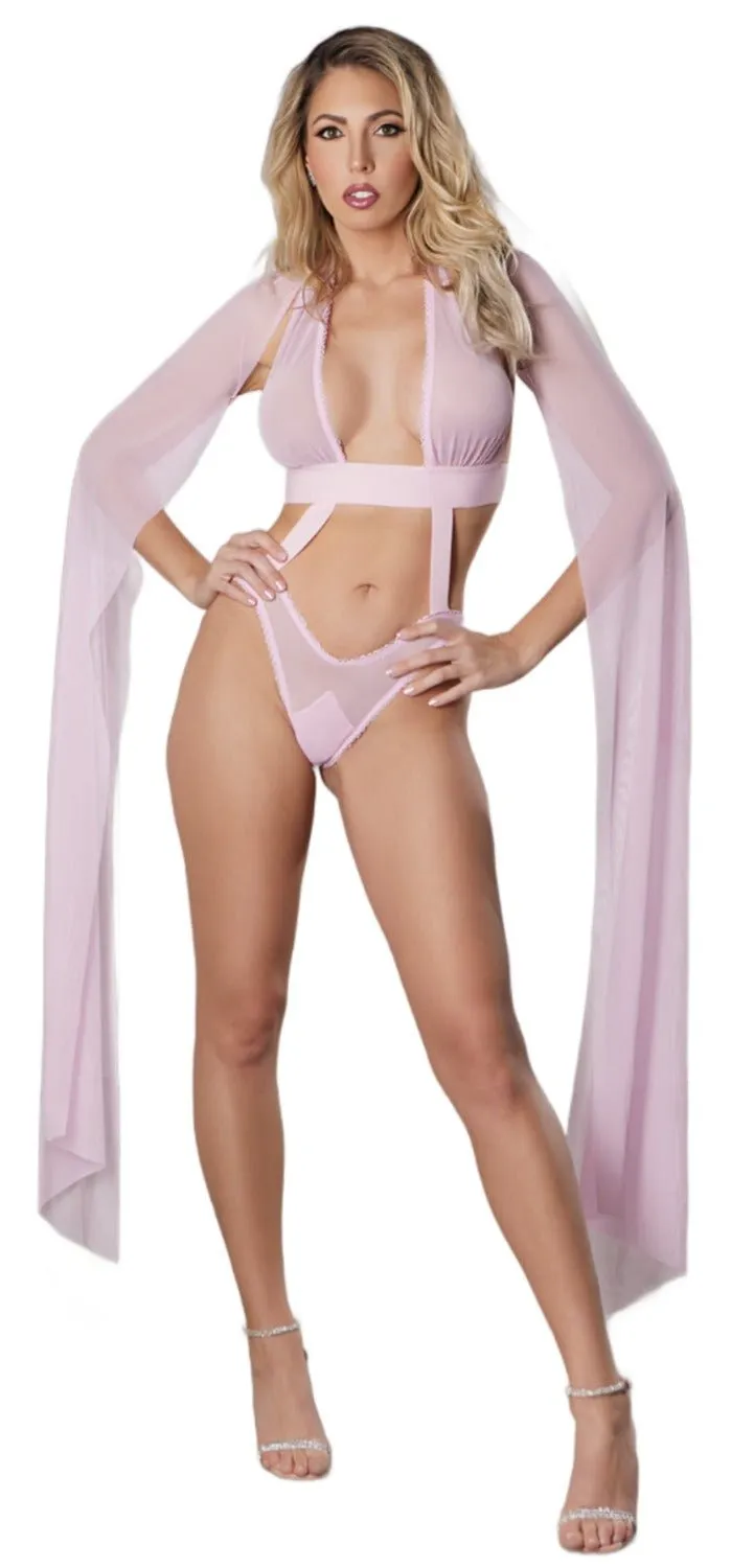 Playful Sheer Teddy with Arm Capes