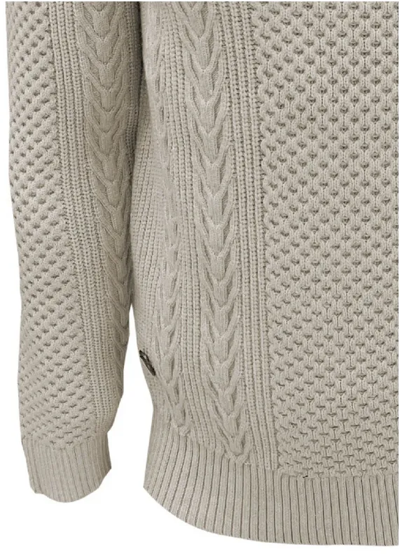 Point Zero CUDI Cabel Knit Cashmere Like Sweater | Eggshell