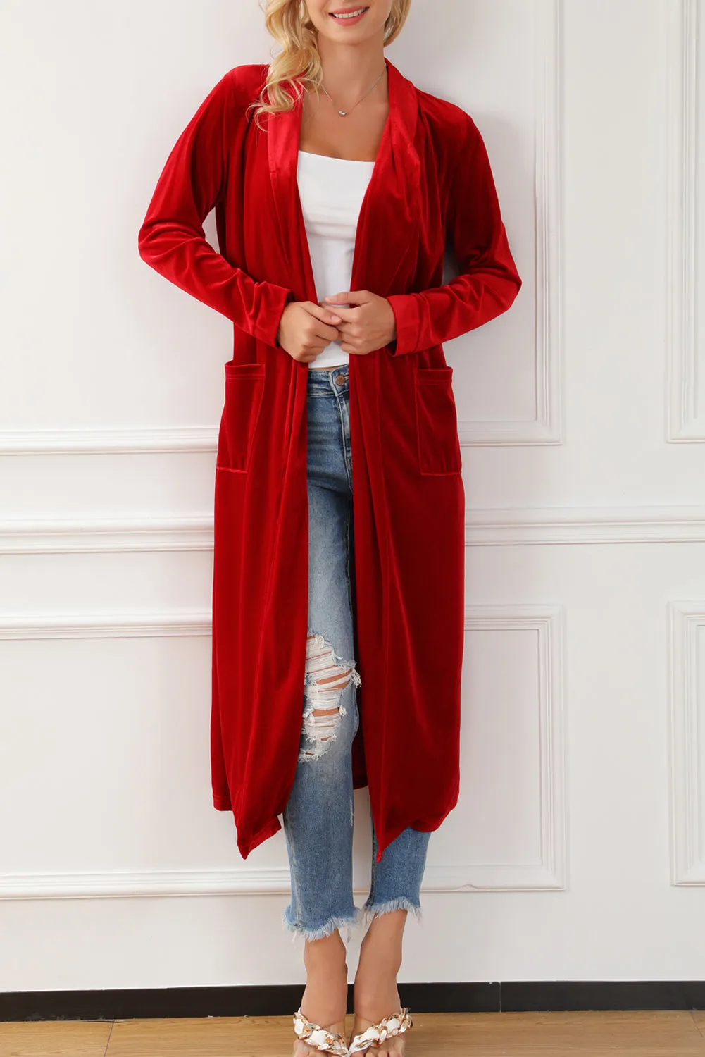 Red Velvet Cardigan