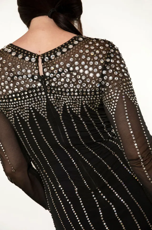 Rhinestone Jersey Cocktail Dress