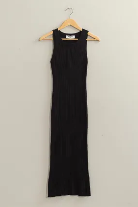 Ribbed Mid Length Bodycon Dress
