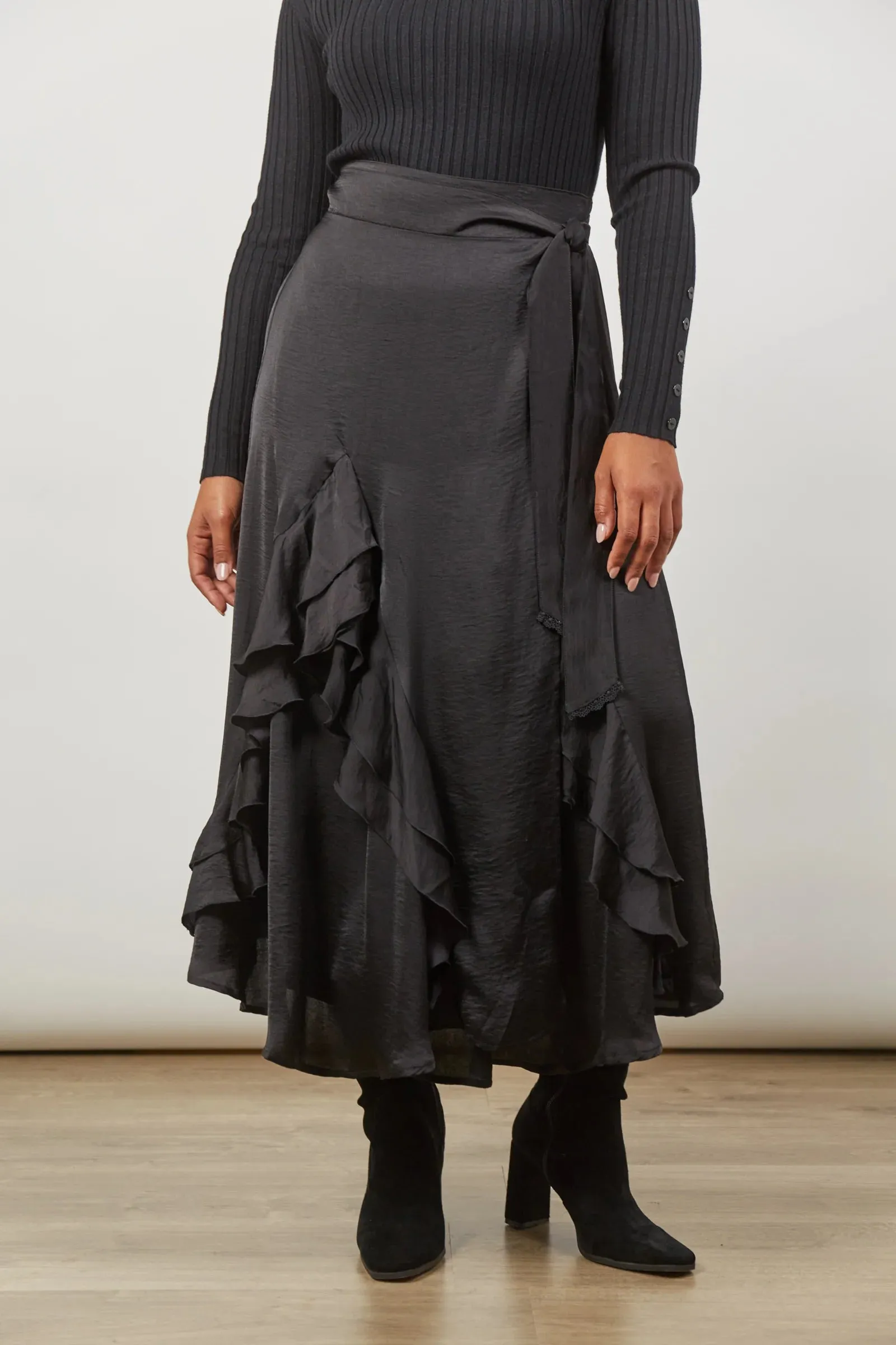 Romance Wrap Skirt - Onyx