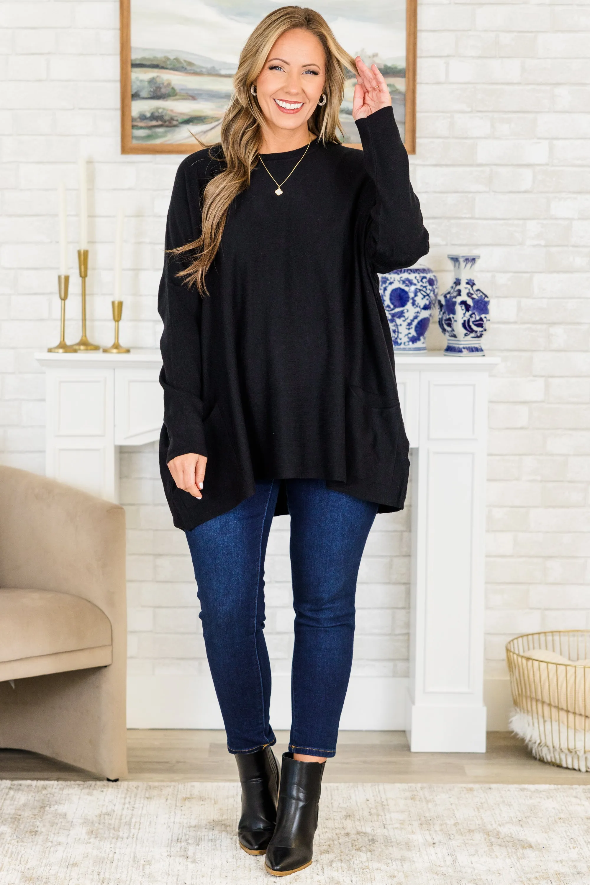 Snow Whispers Tunic, Black