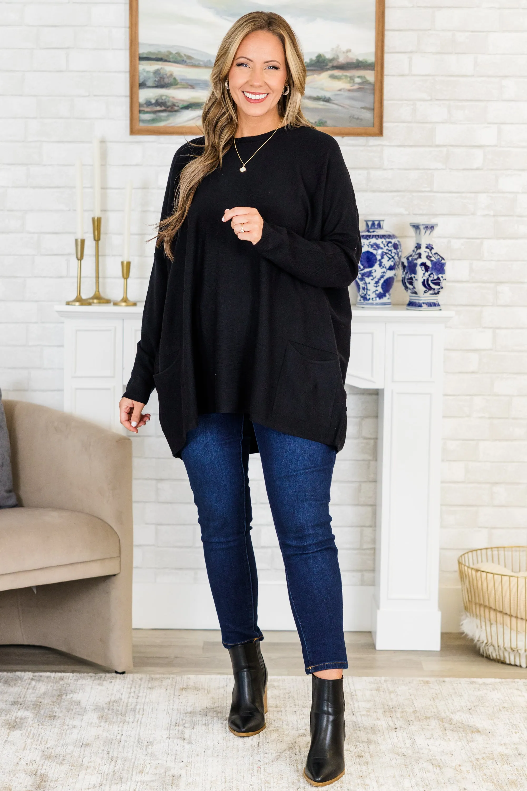 Snow Whispers Tunic, Black