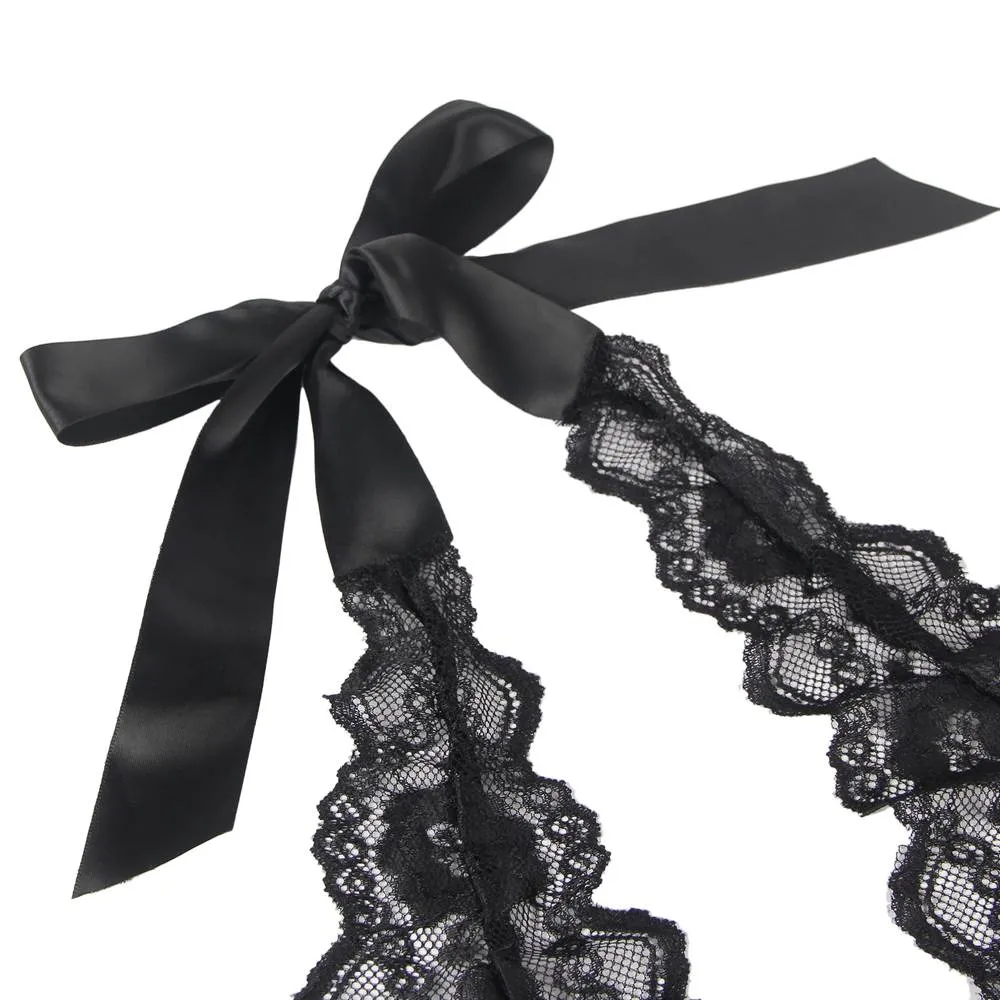 Stylish Halter Lace Teddy with Belt