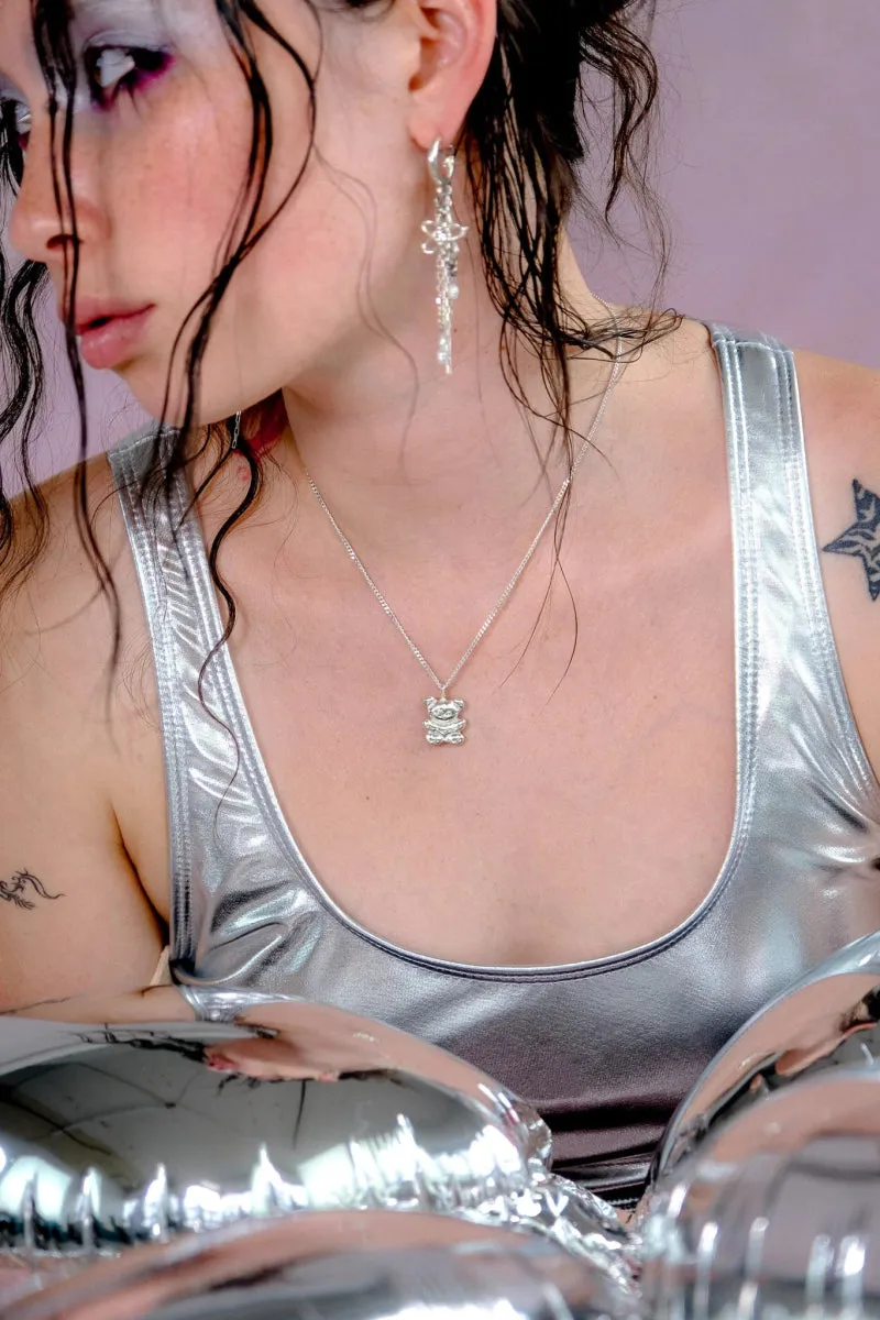 Sunday Feel Teddy Necklace (Silver)