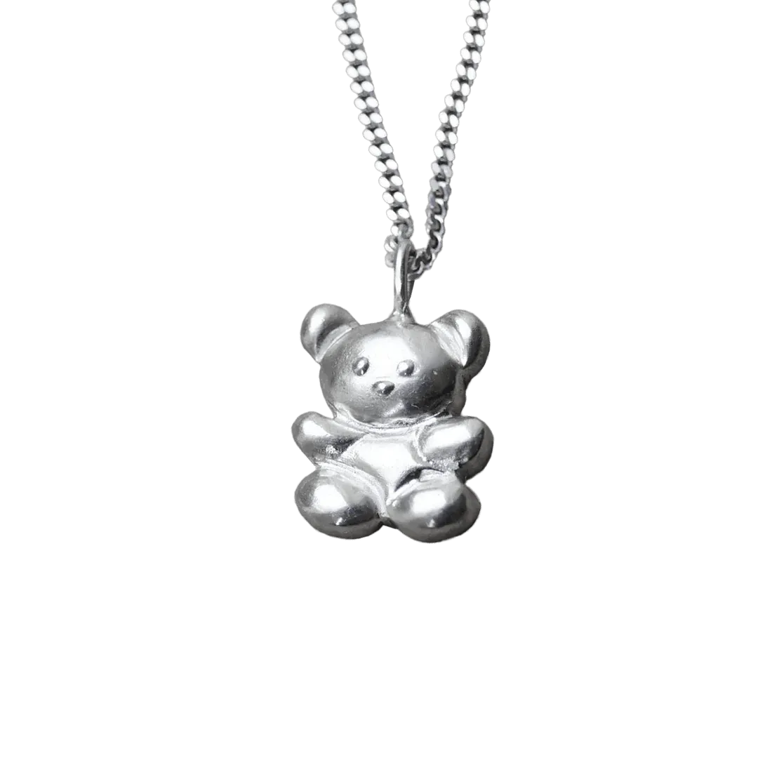 Sunday Feel Teddy Necklace (Silver)