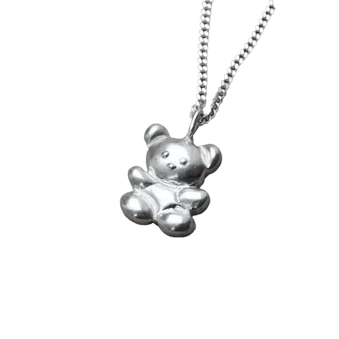 Sunday Feel Teddy Necklace (Silver)