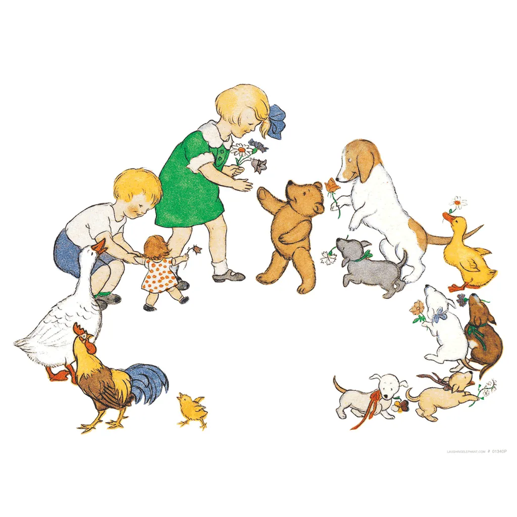 Teddy Bear and Friends - Animal Friends Art Print