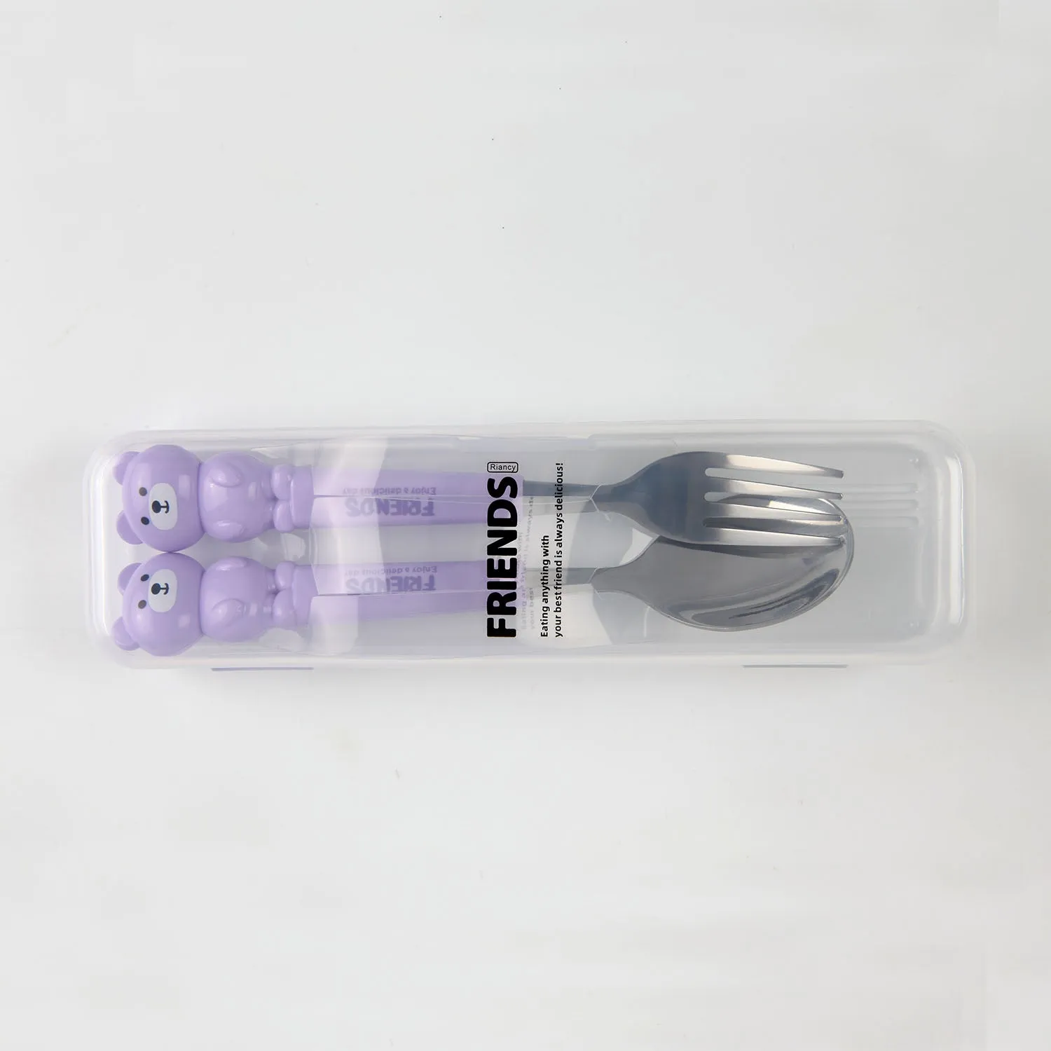 TEDDY DESIGN FORK & SPOON - PURPLE