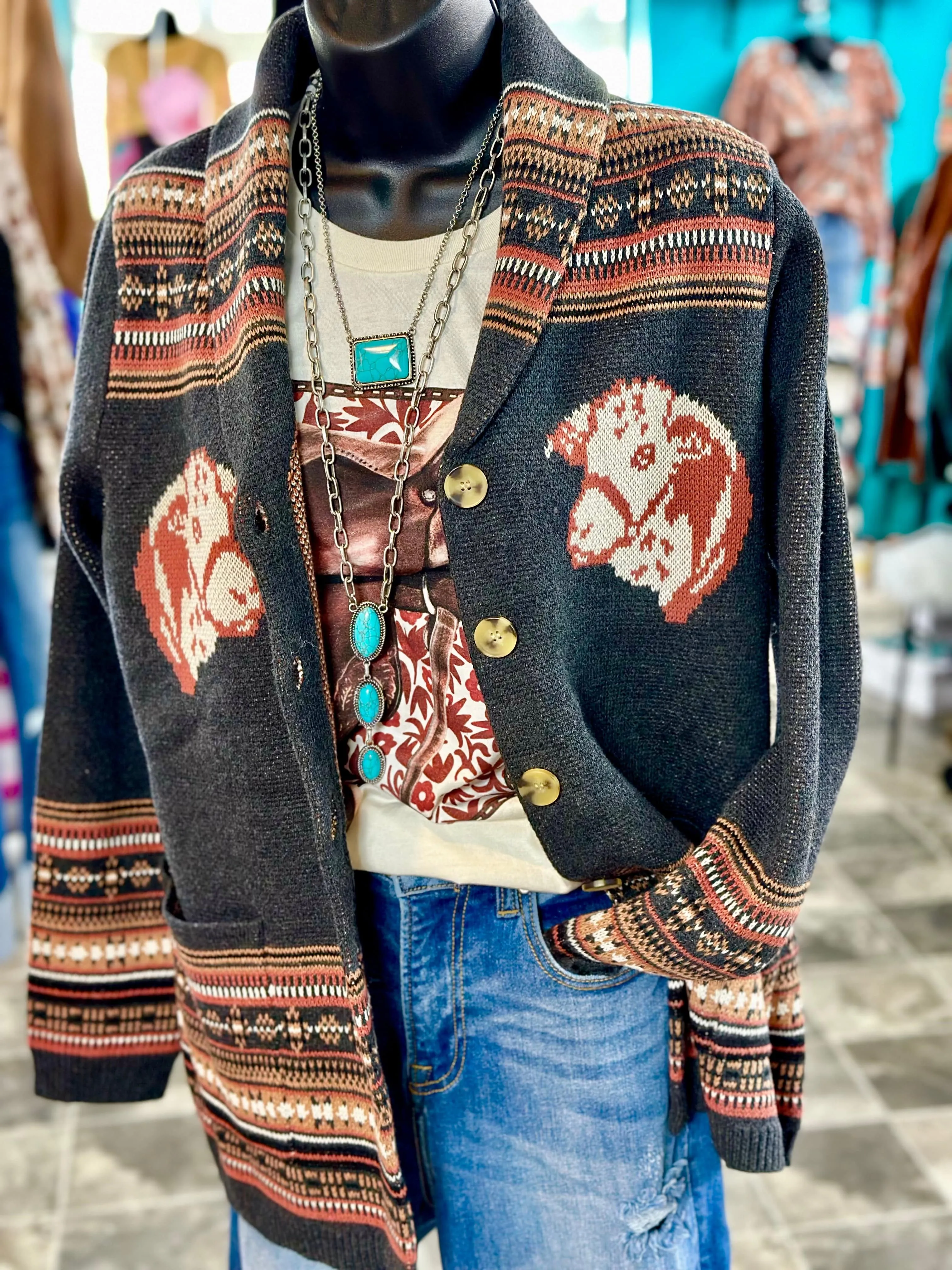 The Life On The Ranch Vintage Hereford Cardigan