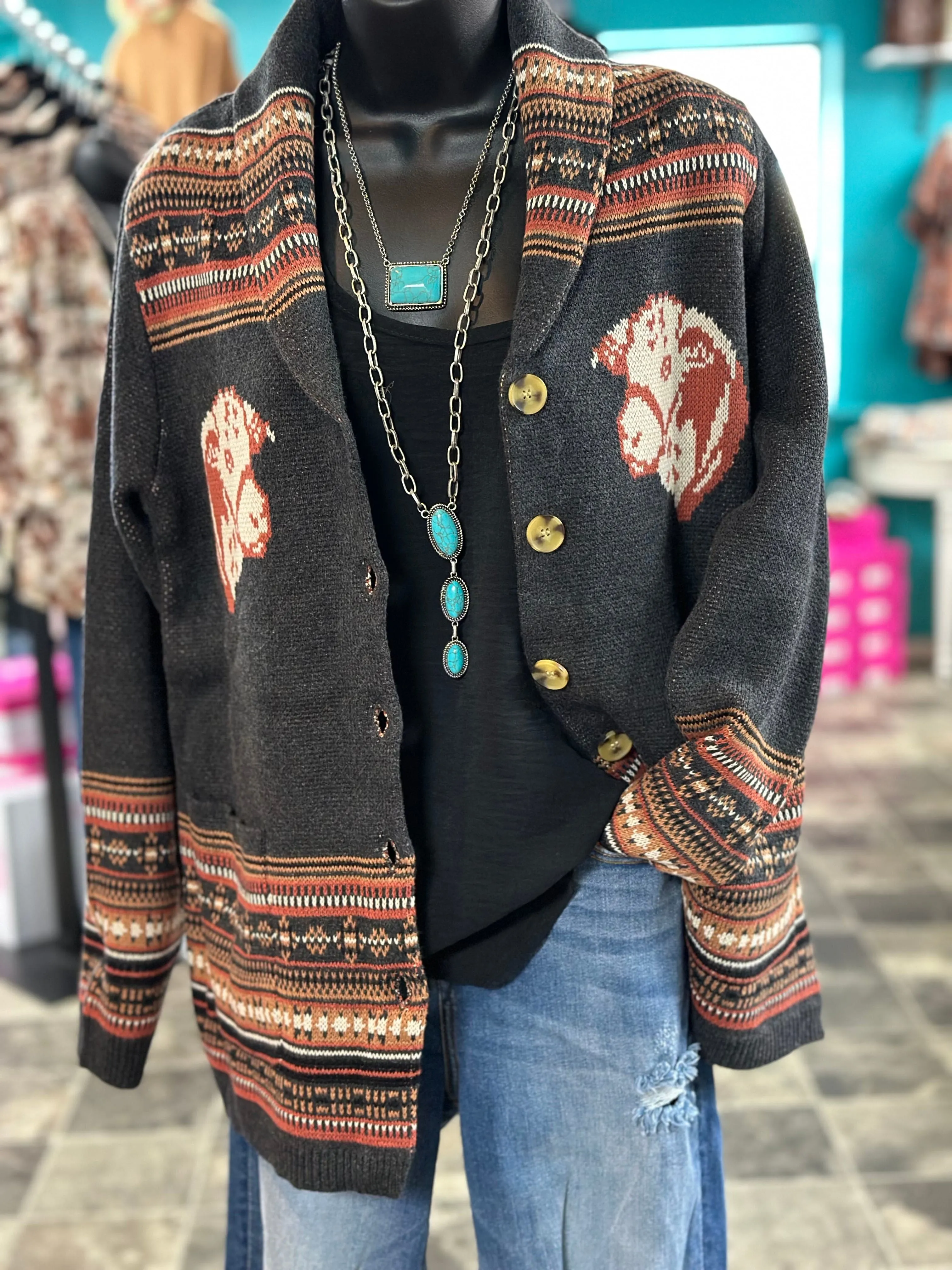 The Life On The Ranch Vintage Hereford Cardigan