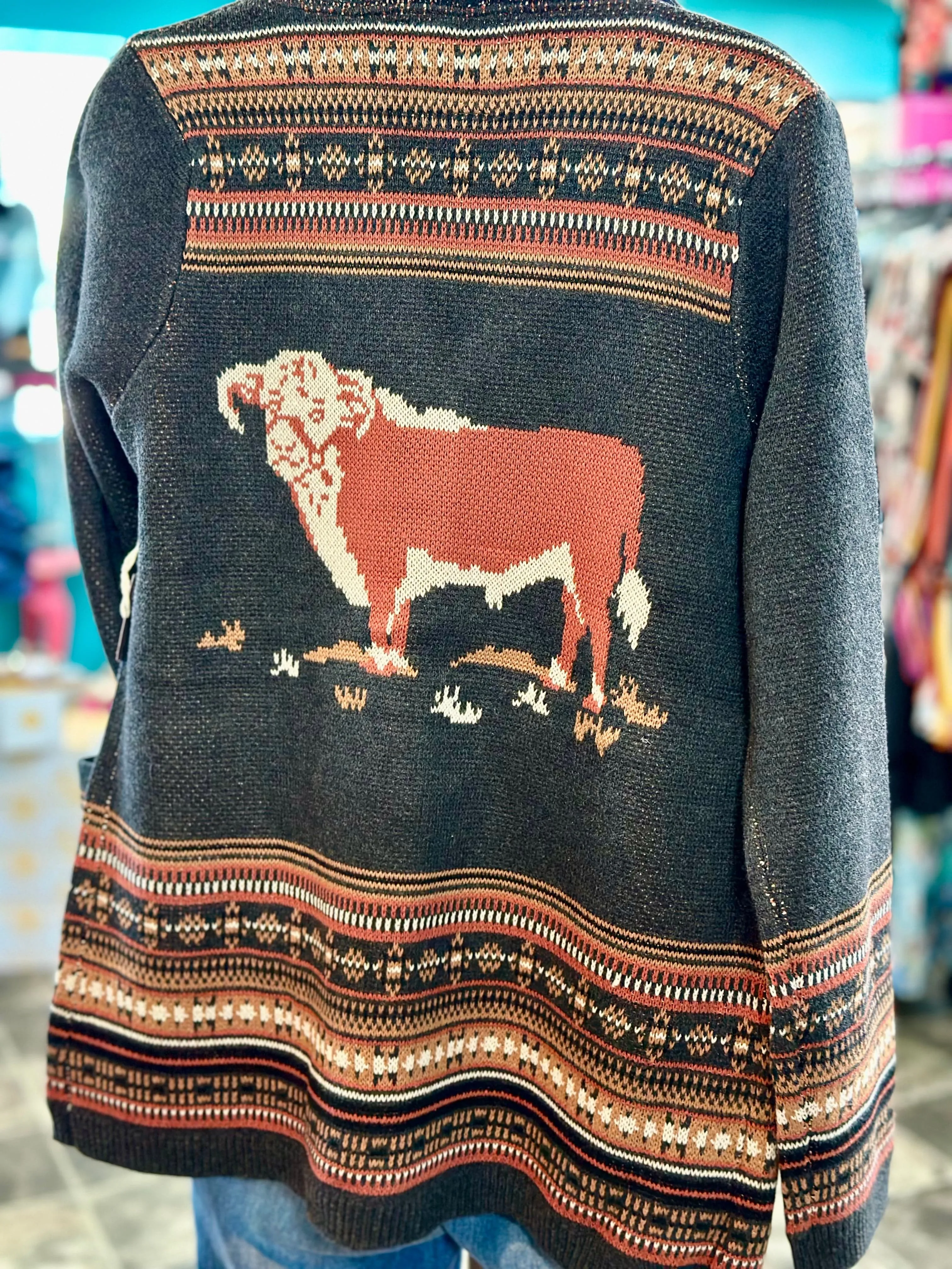 The Life On The Ranch Vintage Hereford Cardigan