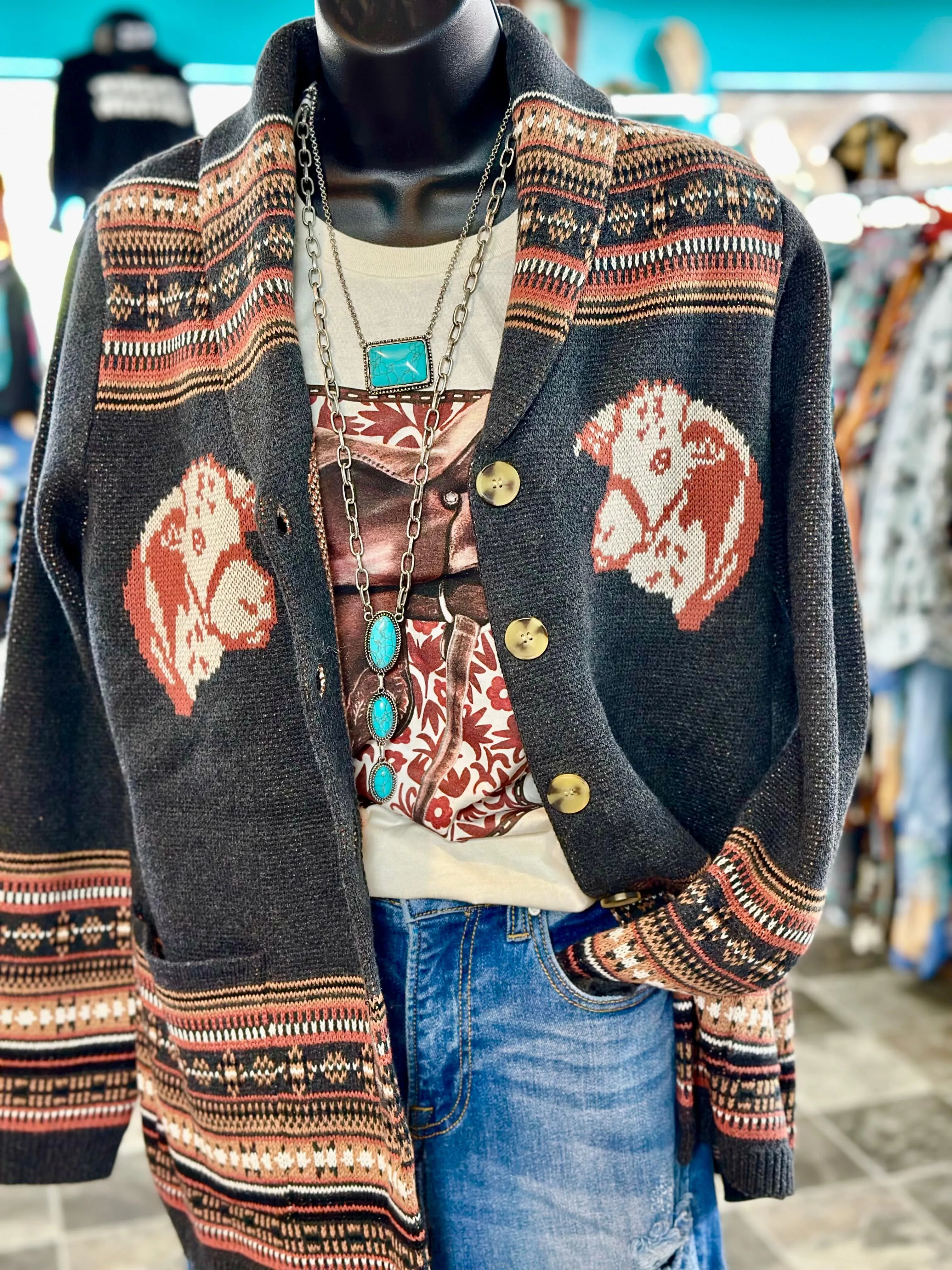 The Life On The Ranch Vintage Hereford Cardigan