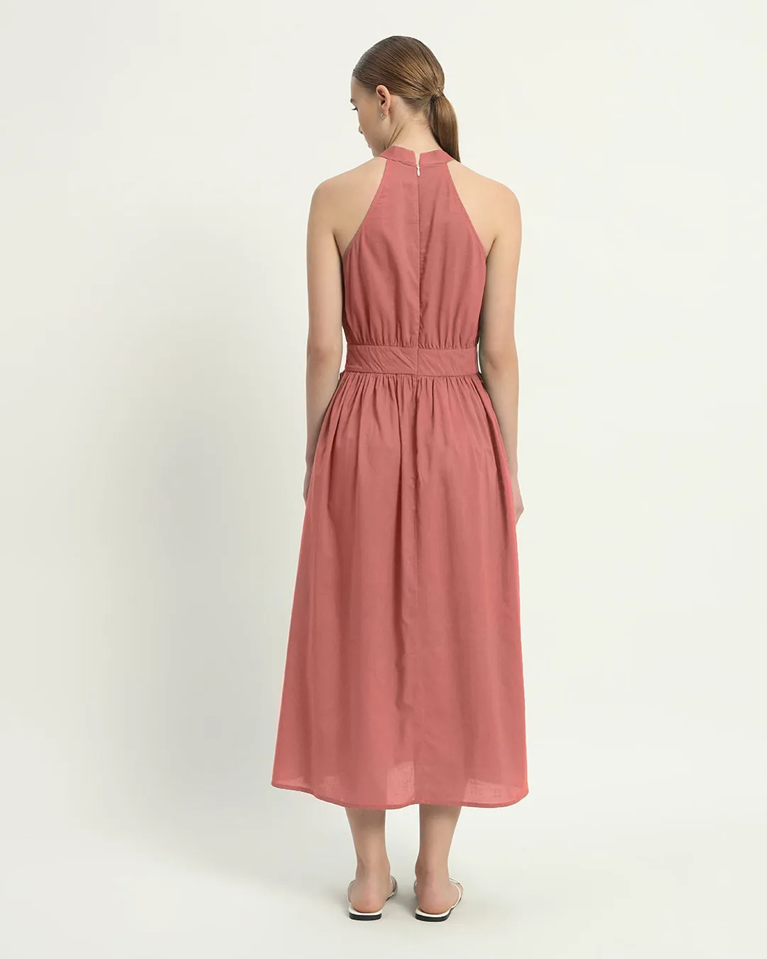 The Massena  Ivory Pink Cotton Dress